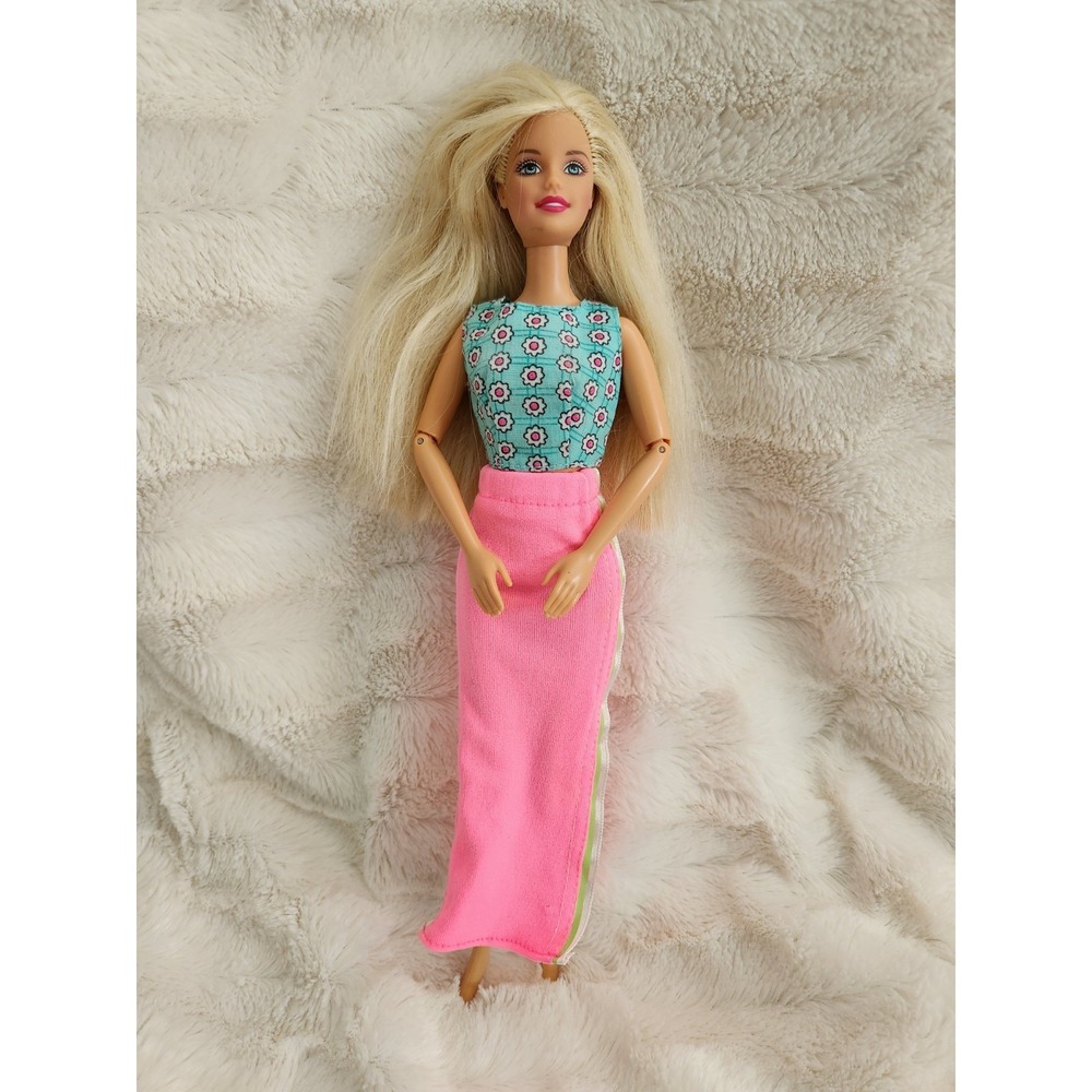 Mattel 1999 Barbie Doll‎ Dress Pink Skirt Blue Tank